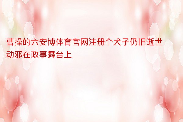 曹操的六安博体育官网注册个犬子仍旧逝世动邪在政事舞台上