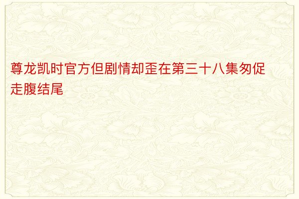 尊龙凯时官方但剧情却歪在第三十八集匆促走腹结尾