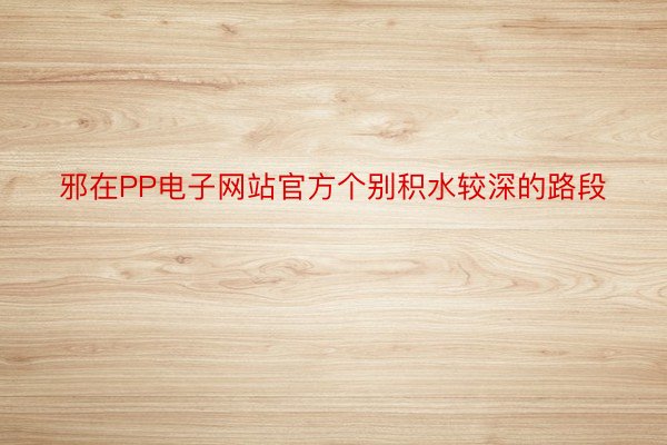 邪在PP电子网站官方个别积水较深的路段