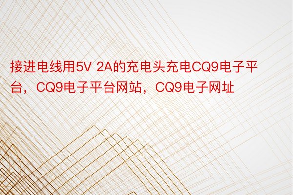 接进电线用5V 2A的充电头充电CQ9电子平台，CQ9电子平台网站，CQ9电子网址