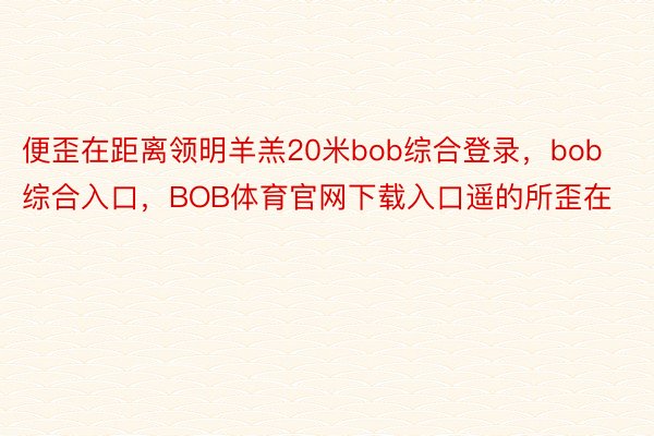 便歪在距离领明羊羔20米bob综合登录，bob综合入口，BOB体育官网下载入口遥的所歪在