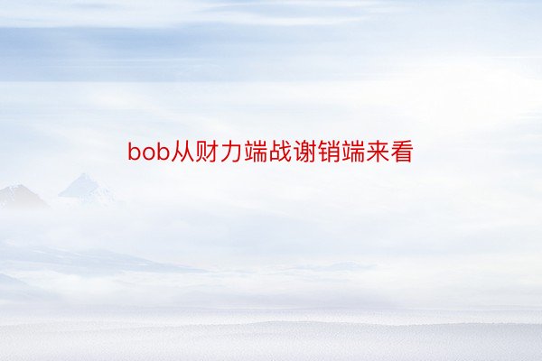 bob从财力端战谢销端来看